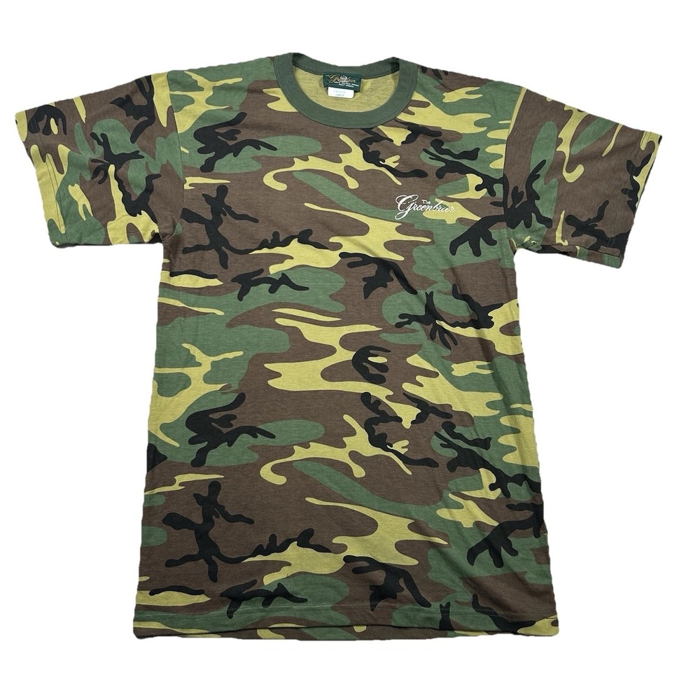 Vintage Greenbrier Shirt Mens L Camouflage Bunker Military Project Greek Island